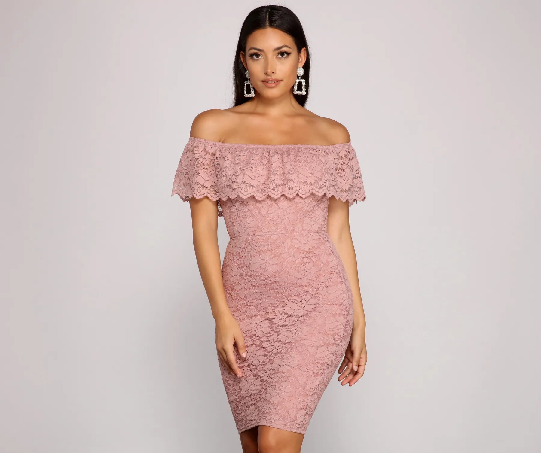 Stunner In Lace Midi Dress - Image 13