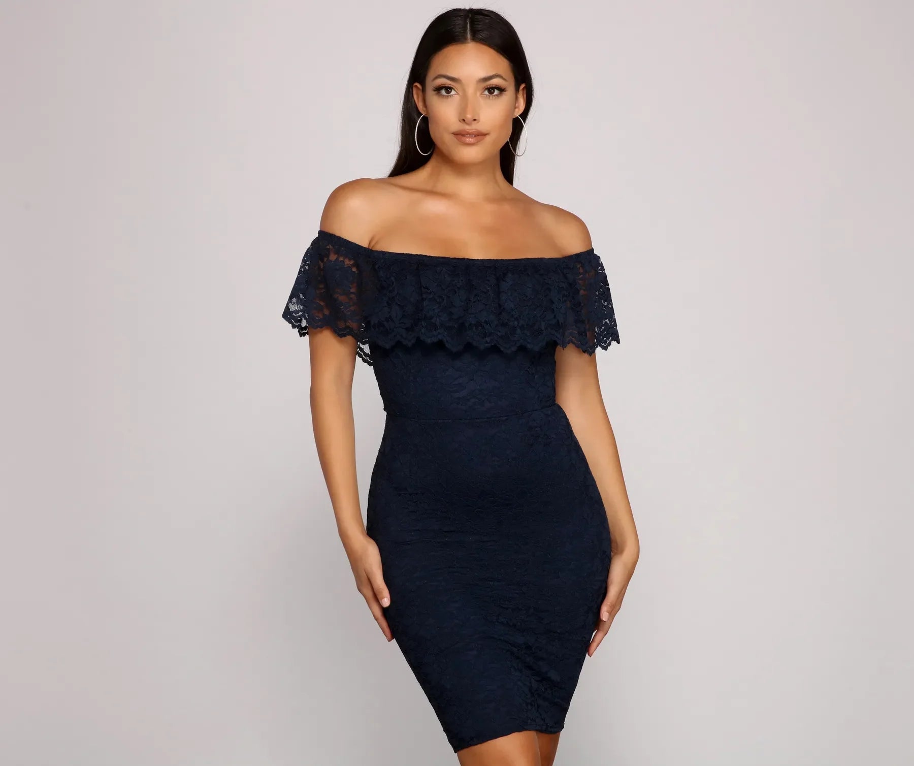 Stunner In Lace Midi Dress - Image 9
