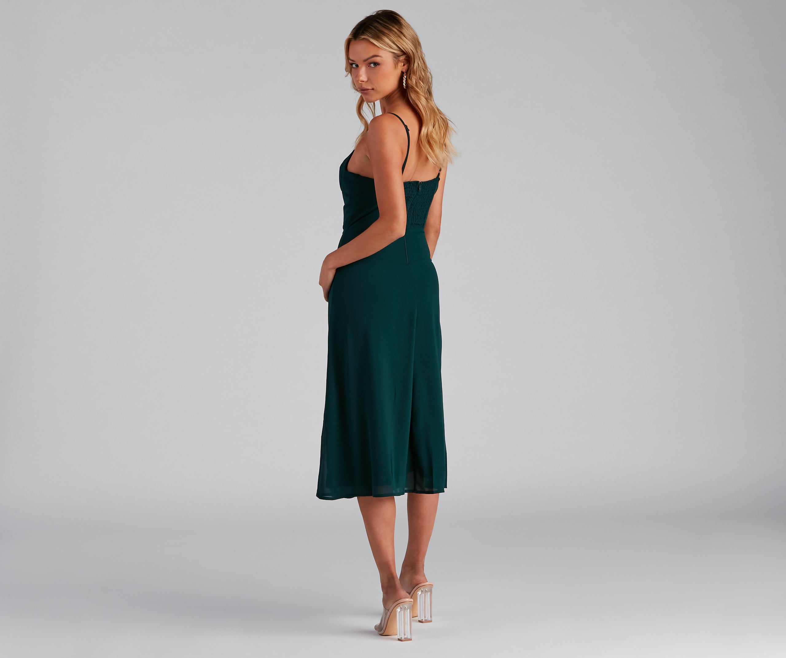 Chic Flowy Chiffon Midi Dress - Image 6