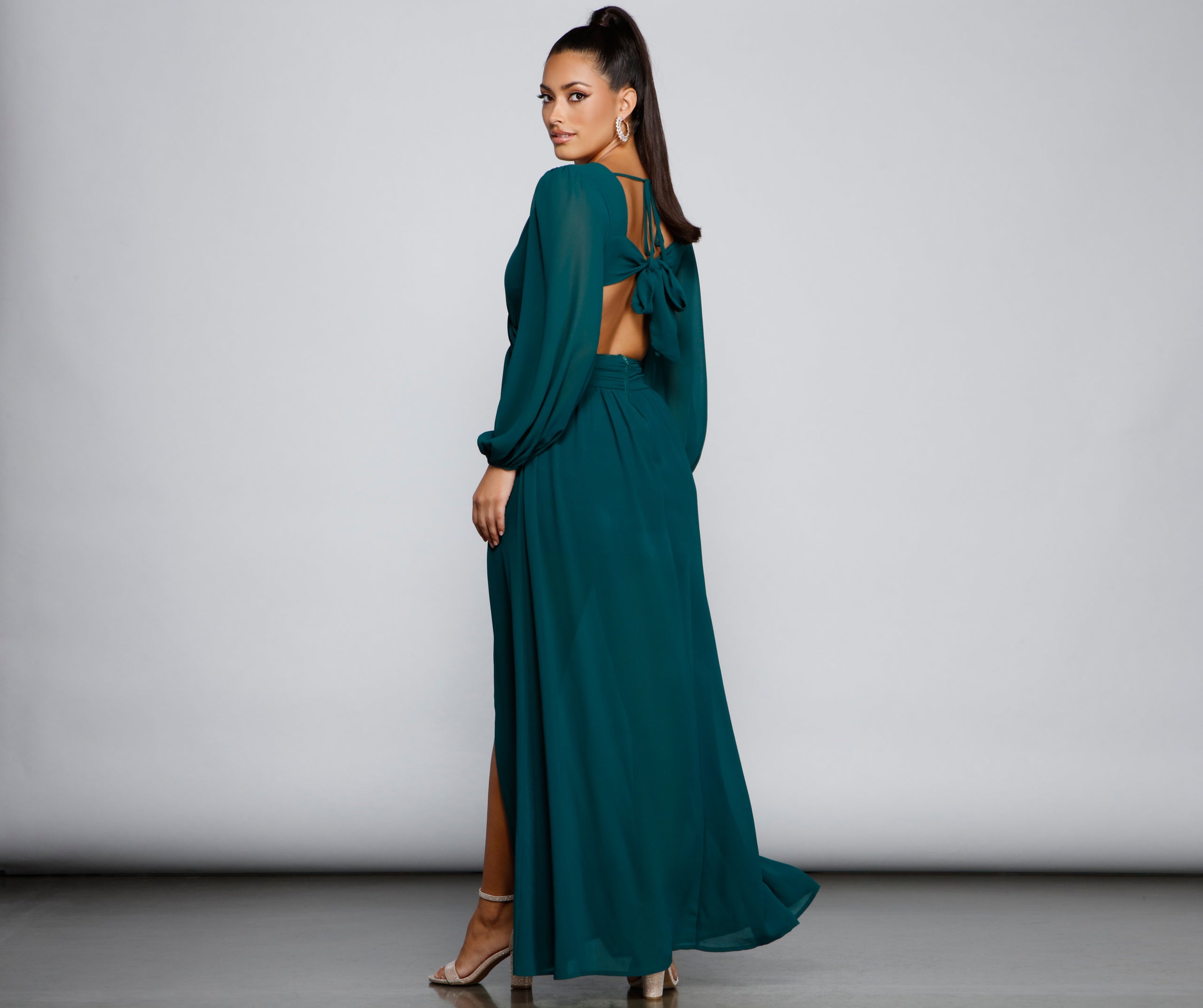 New Heights Chiffon Cutout Maxi Dress - Image 7