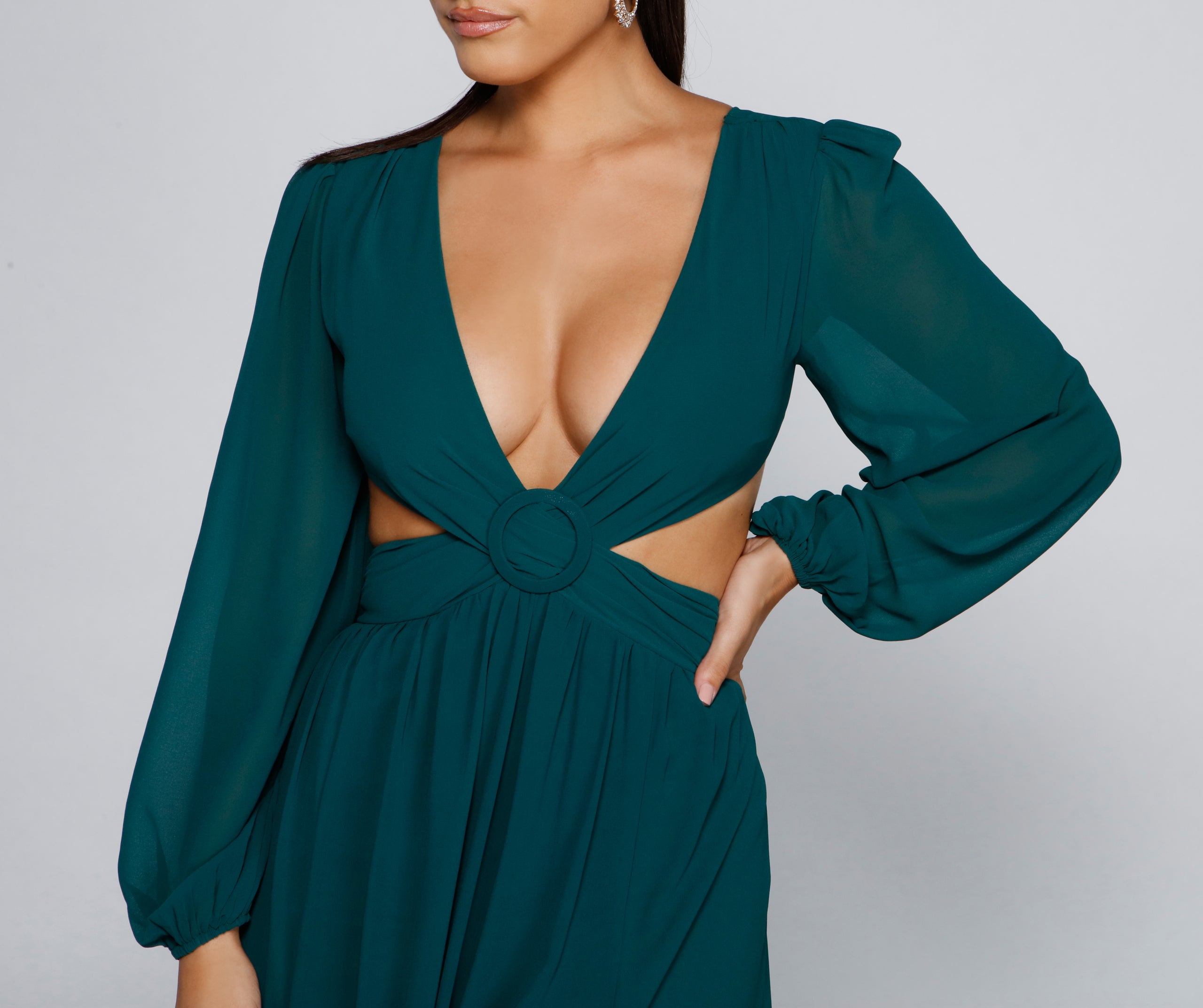 New Heights Chiffon Cutout Maxi Dress - Image 8