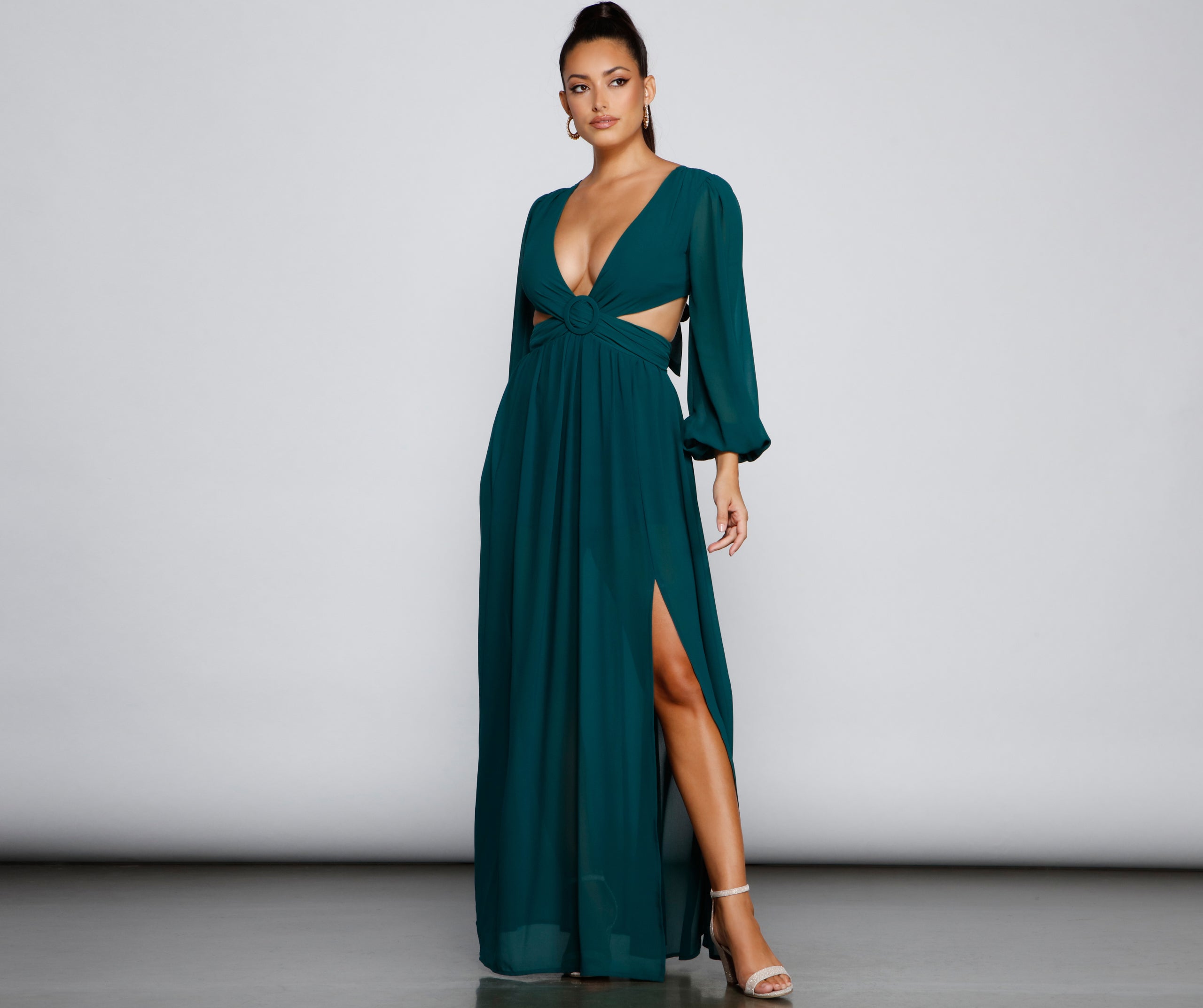 New Heights Chiffon Cutout Maxi Dress - Image 10