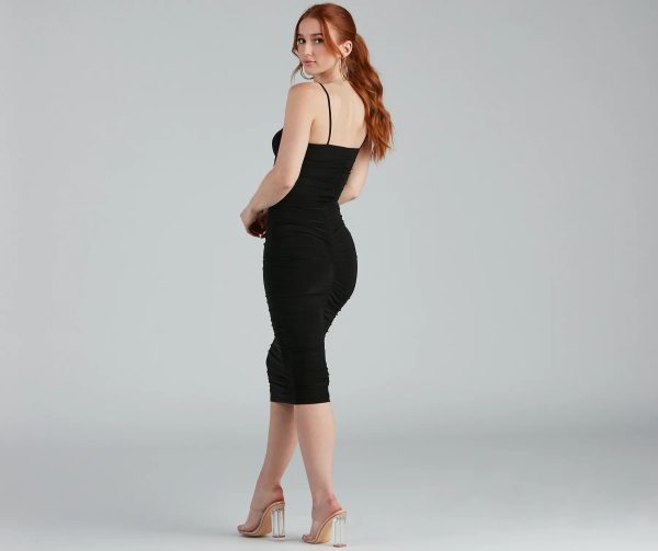 Unforgettable Glam Ruched Midi Dress - Image 2