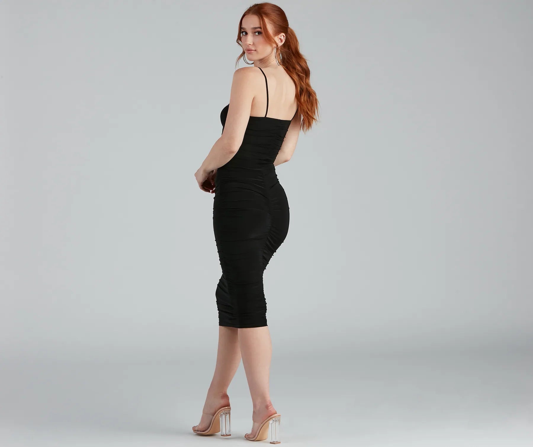 Unforgettable Glam Ruched Midi Dress - Image 2