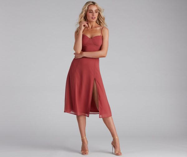 Chic Flowy Chiffon Midi Dress - Image 9