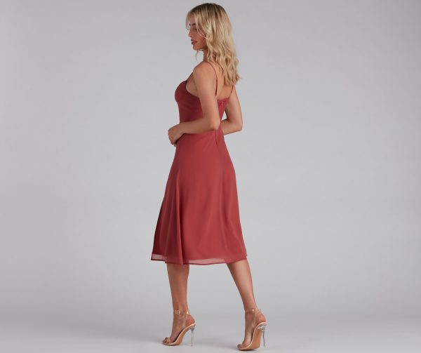 Chic Flowy Chiffon Midi Dress - Image 10