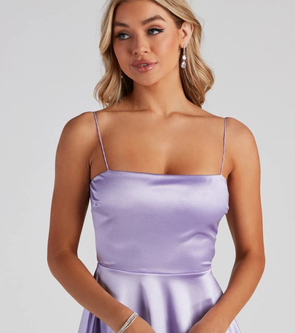 Grand Exit Satin Skater Dress - Image 9