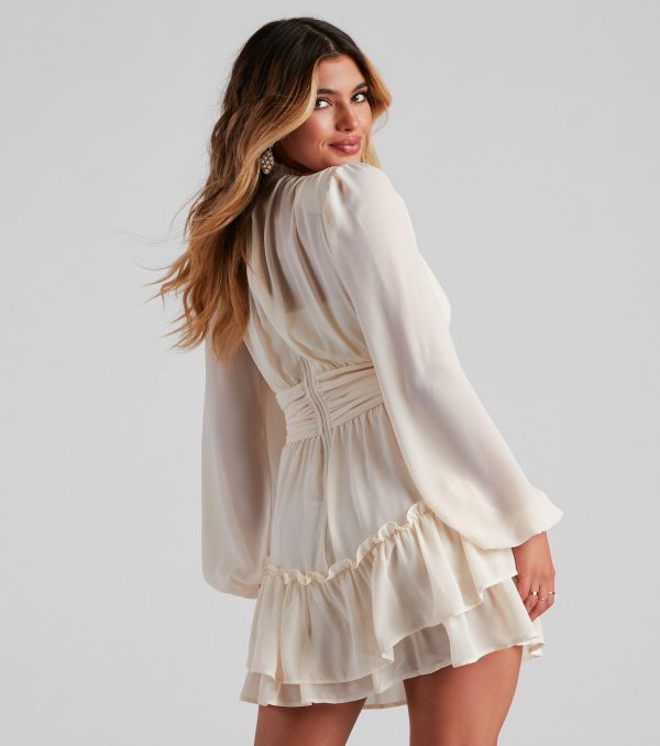 High Tea Chiffon Tiered Skater Dress - Image 3