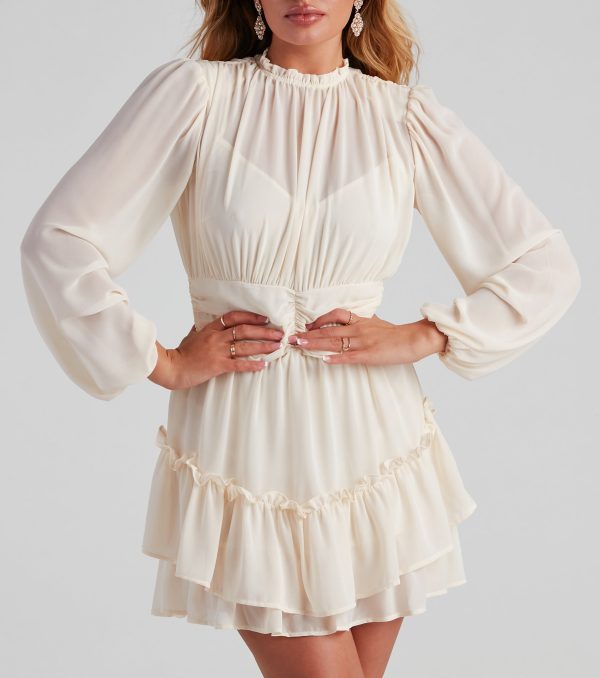 High Tea Chiffon Tiered Skater Dress - Image 4