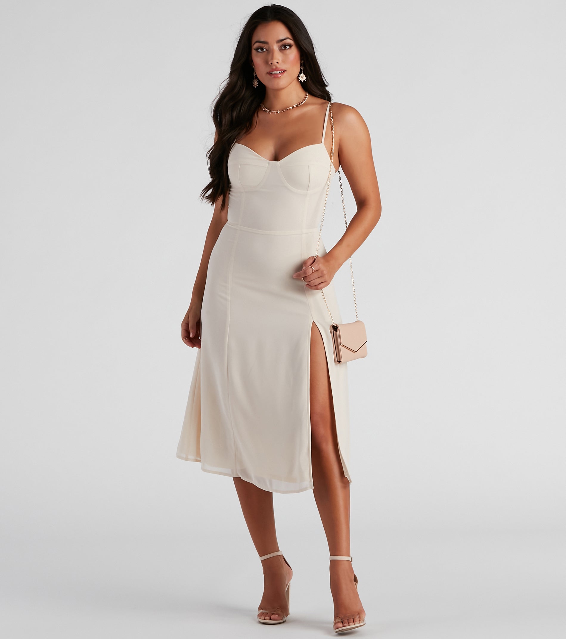 Chic Flowy Chiffon Midi Dress - Image 19
