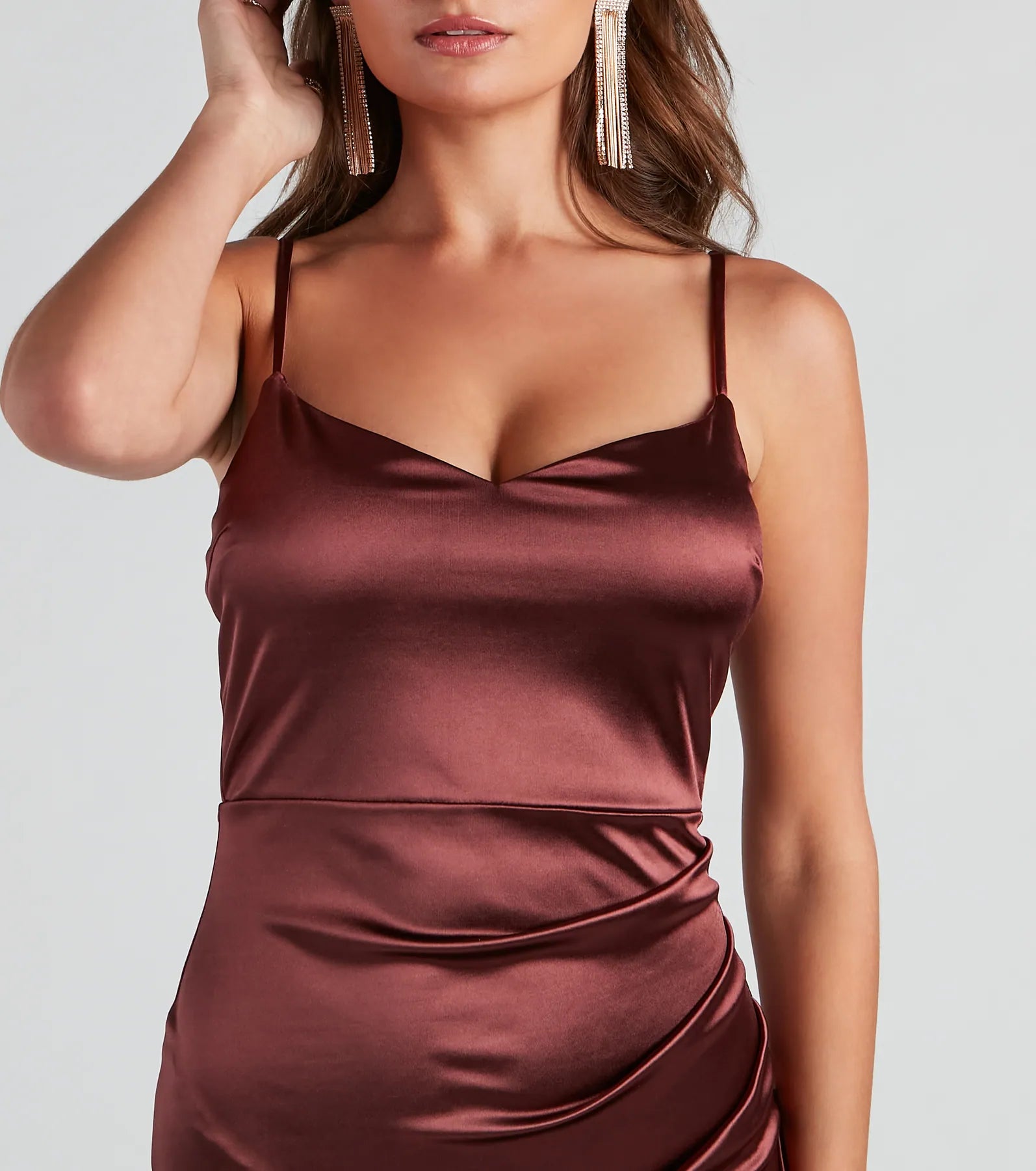 Luxe Sleek Vibes Satin Midi Dress - Image 8