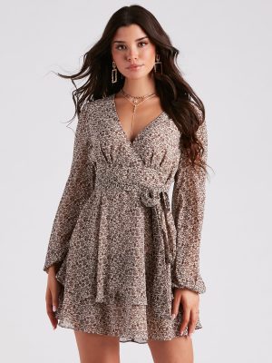 Spring Into Floral Chiffon Skater Dress