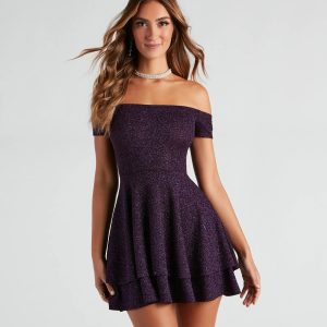 Spectacular Glow Glitter Skater Dress