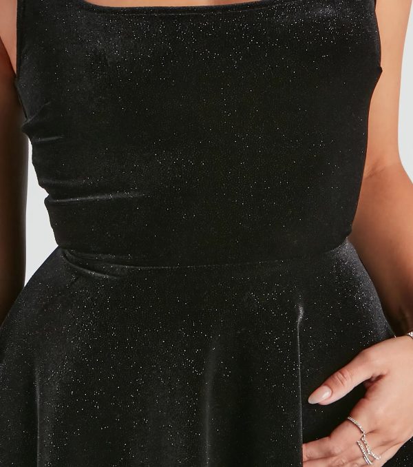 Glitter Magic Velvet Skater Dress - Image 4