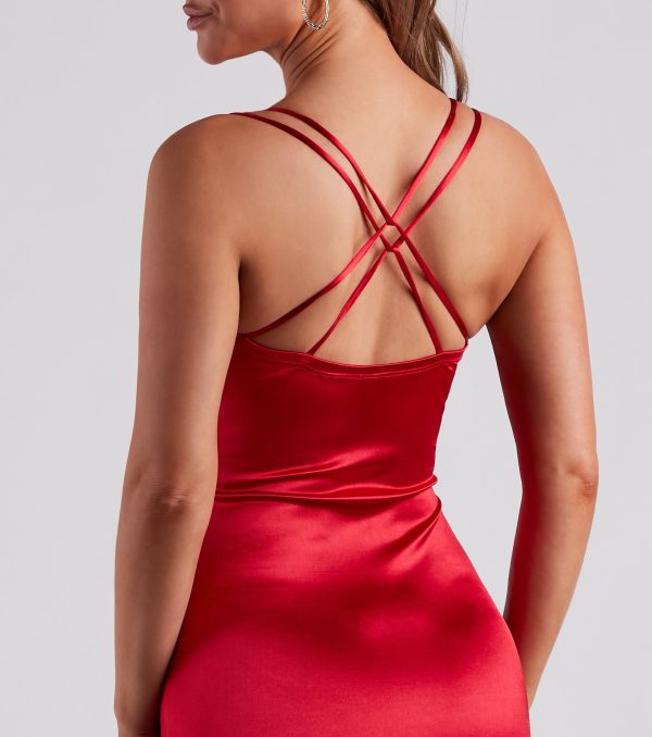 Radiant In Satin Strappy Midi Dress - Image 5