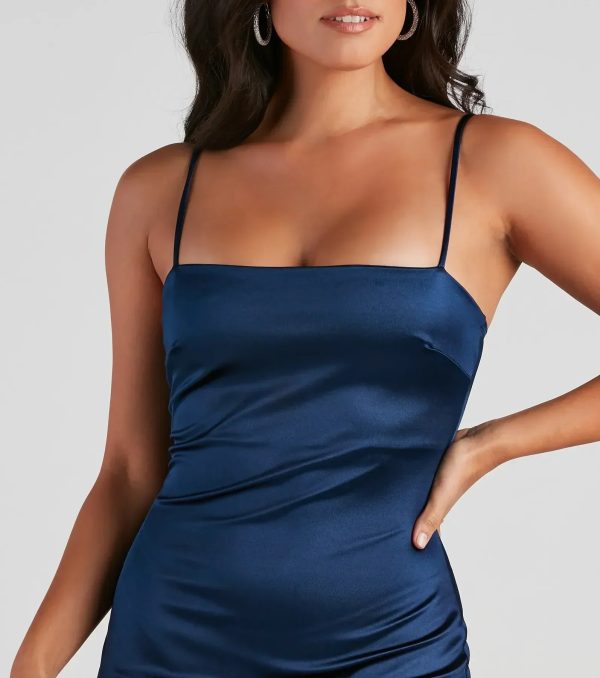 Day Glow Satin A-Line Short Dress - Image 12