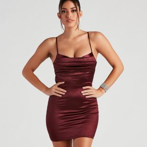 Shimmer Into Style Satin Short Dress