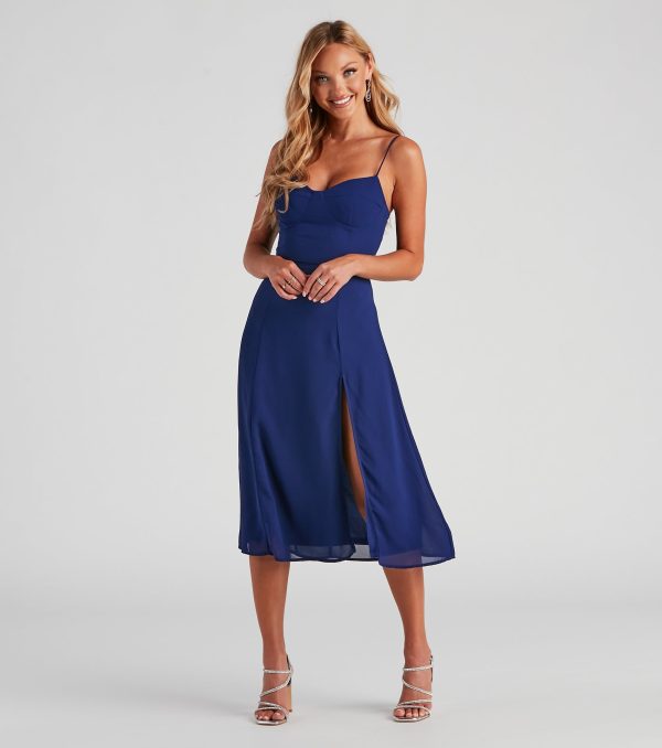 Chic Flowy Chiffon Midi Dress - Image 13