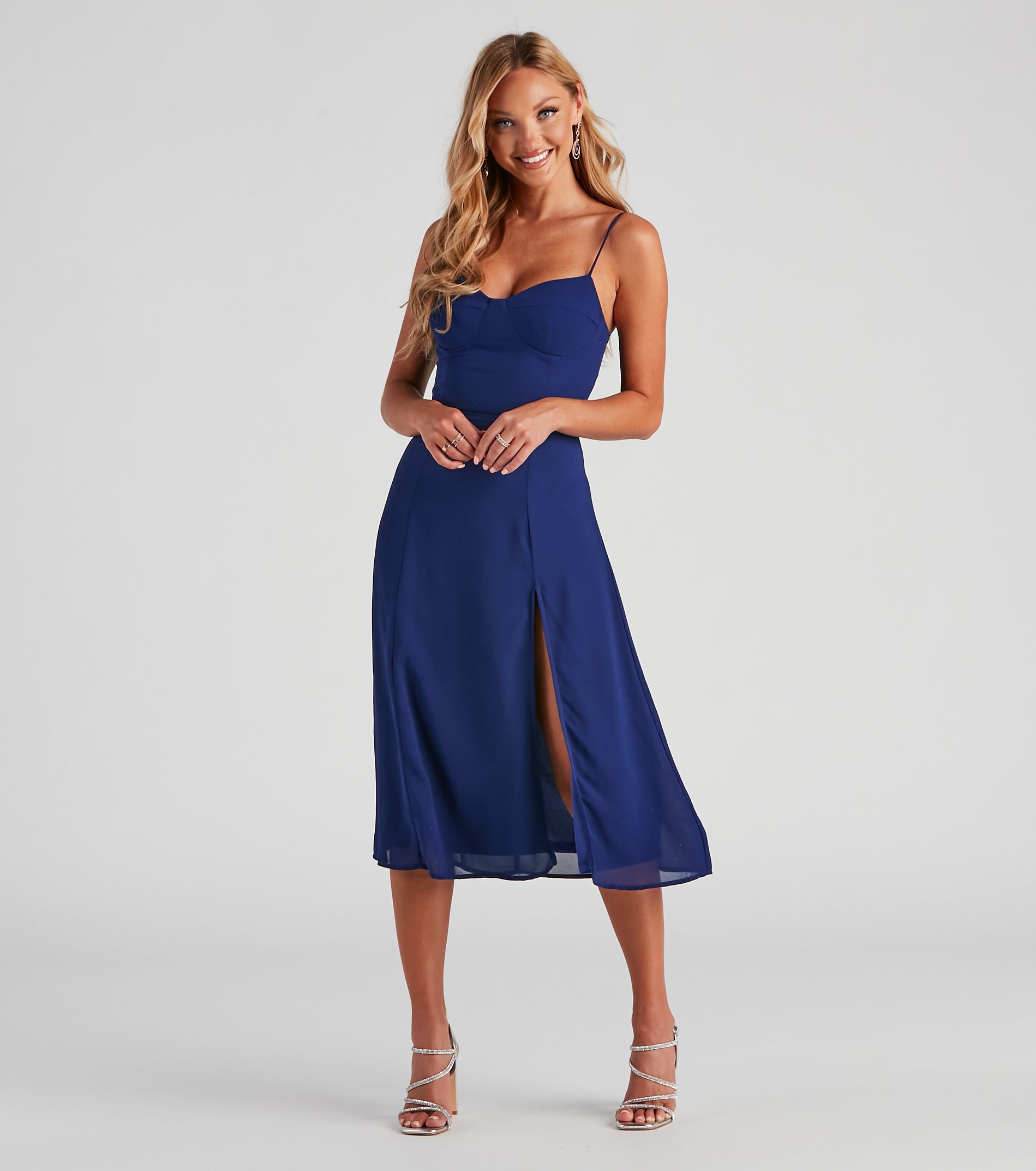 Chic Flowy Chiffon Midi Dress - Image 13