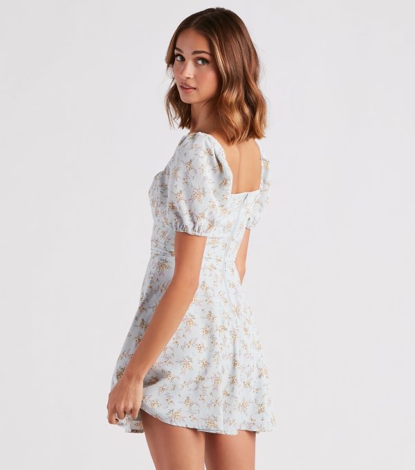 Budding Romance Floral Chiffon Skater Dress - Image 2
