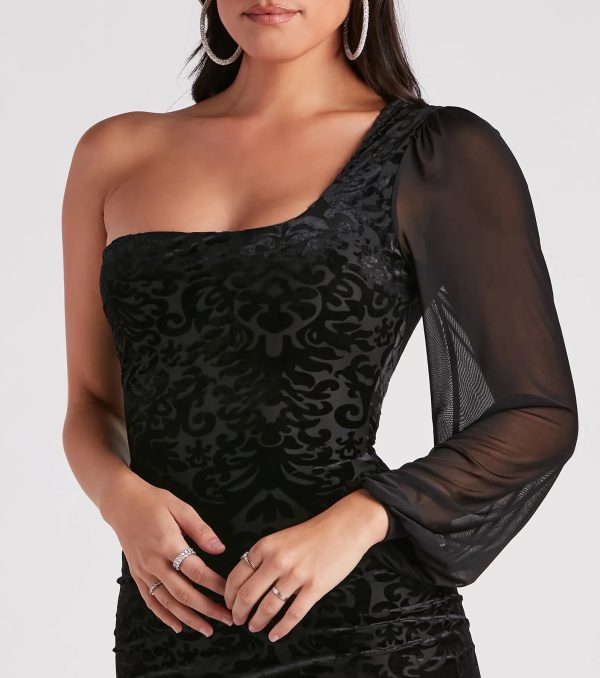 Dramatic Affair Velvet Burnout Mini Dress - Image 4