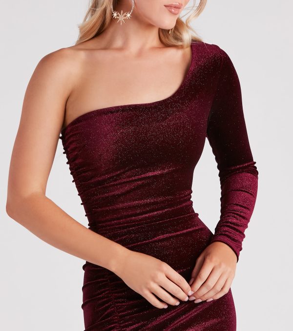 My Good Side Glitter Velvet Dress - Image 4