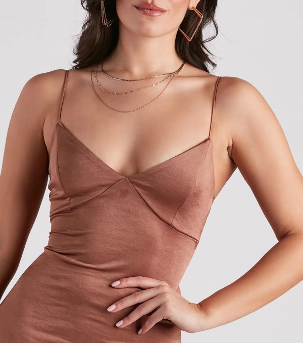 Simple Chic Style Satin Mini Dress - Image 4
