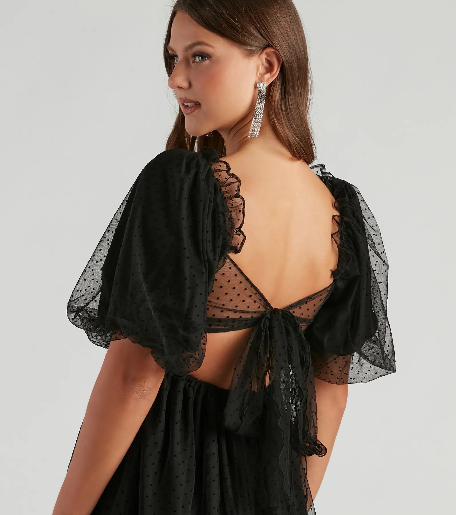 Whimsical Muse Chiffon Swiss Dot Skater Dress - Image 6