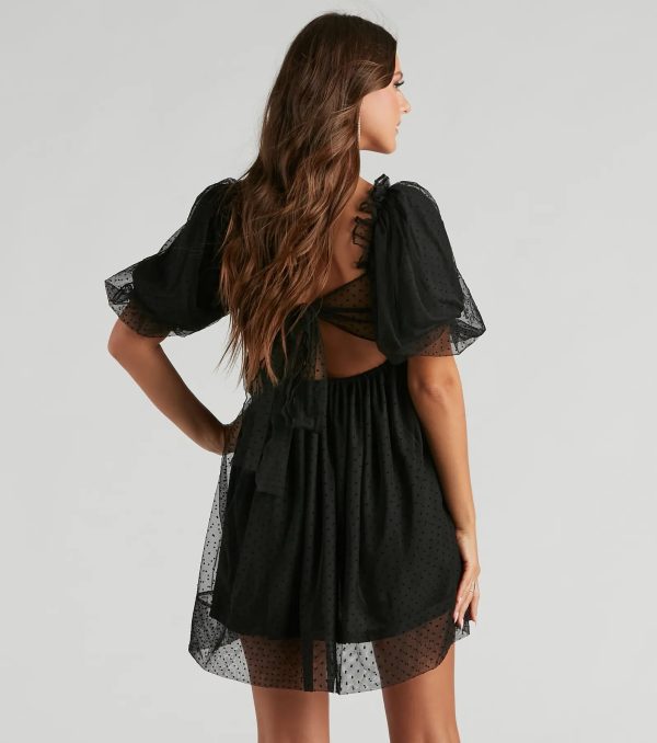 Whimsical Muse Chiffon Swiss Dot Skater Dress - Image 7