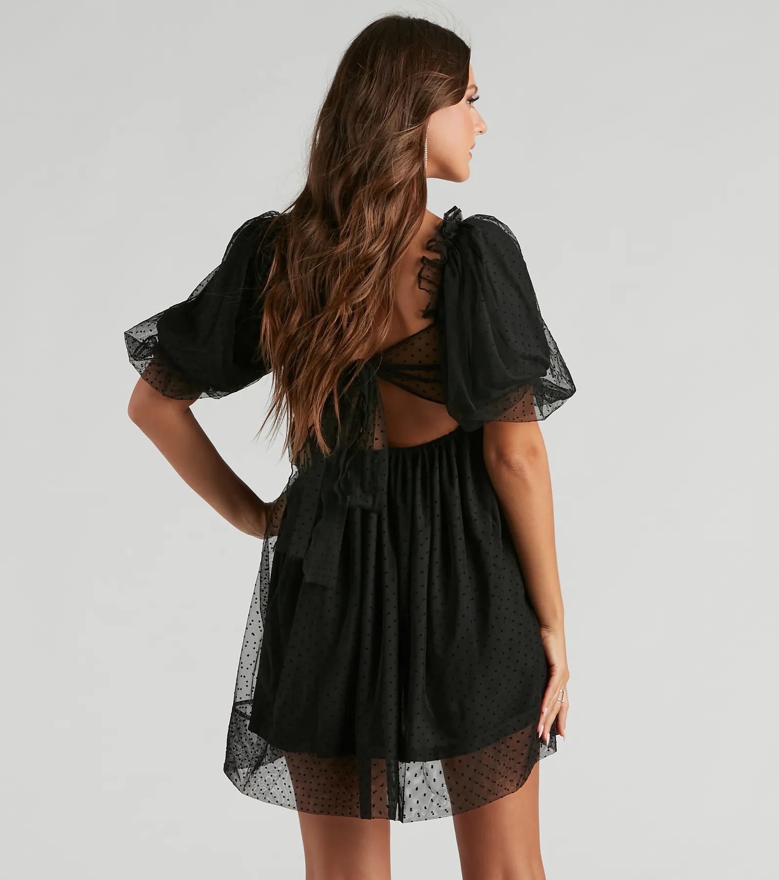Whimsical Muse Chiffon Swiss Dot Skater Dress - Image 7
