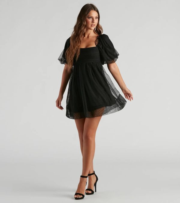 Whimsical Muse Chiffon Swiss Dot Skater Dress - Image 8