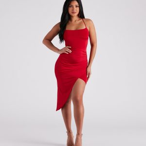 Candlelit Dinner Lace-Up Midi Dress
