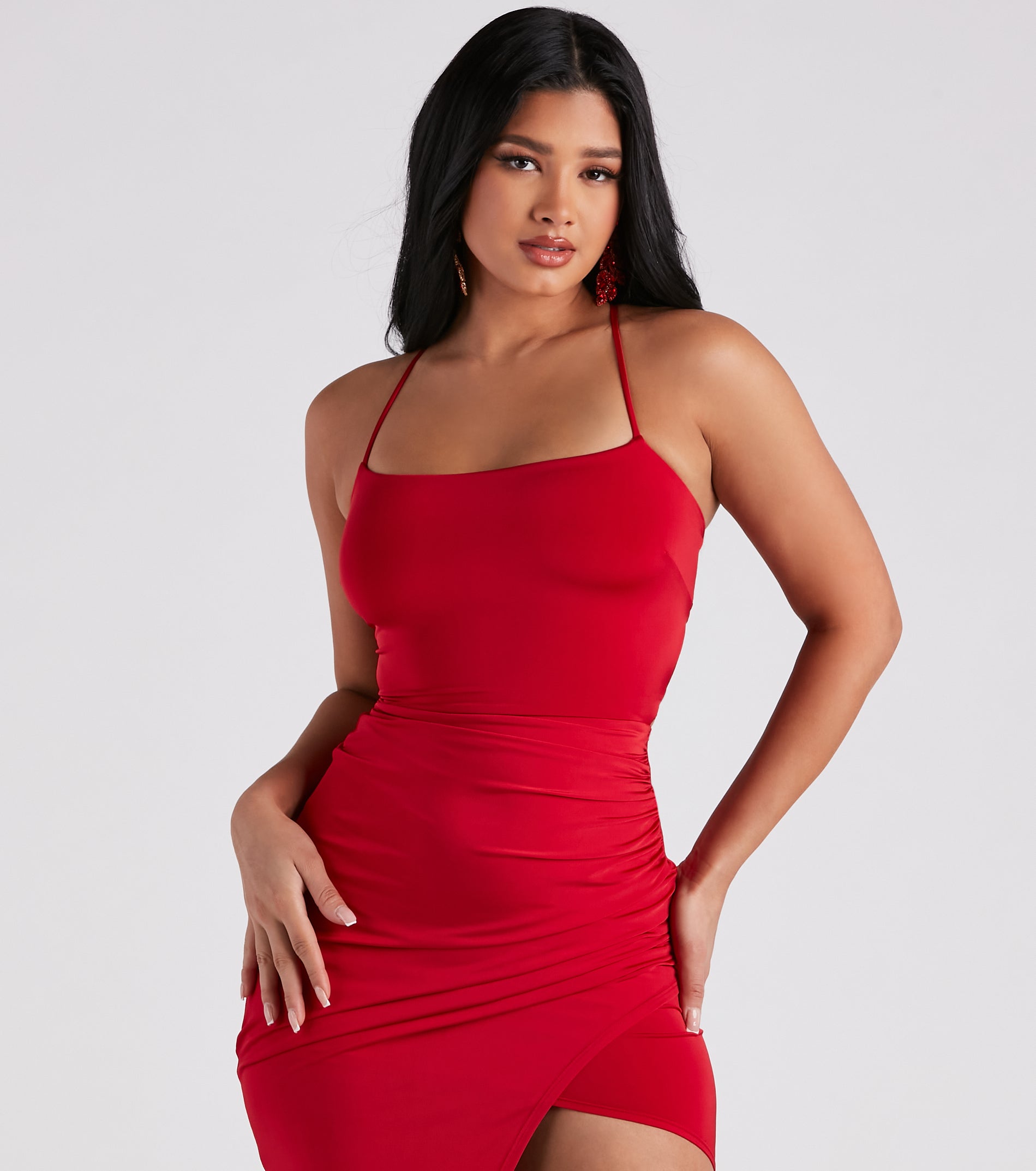 Candlelit Dinner Lace-Up Midi Dress - Image 4