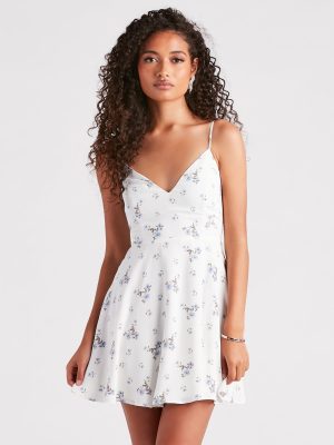 Can't Resist Chiffon Floral Skater Dress