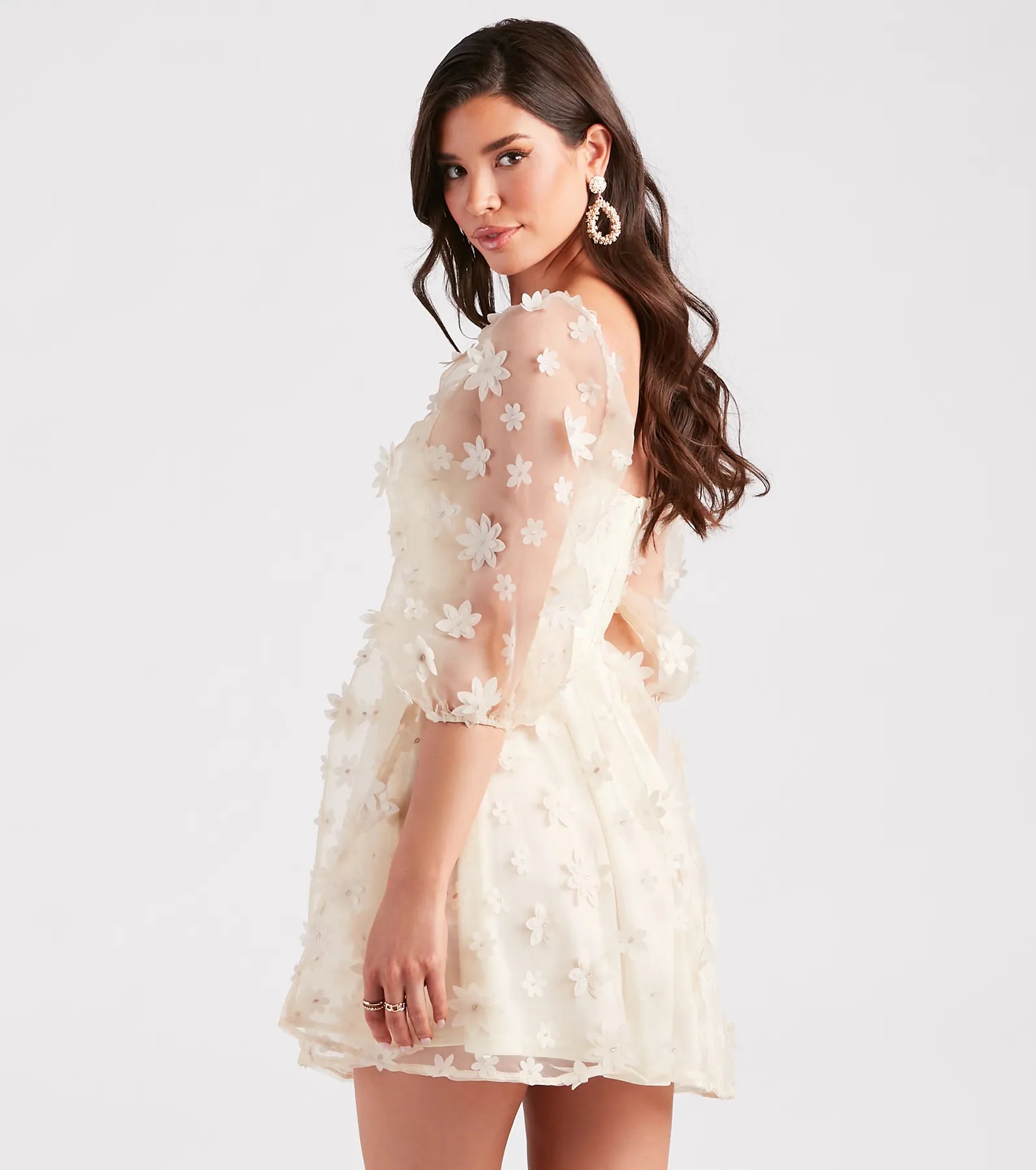 Dreaming Of Daisies Organza Babydoll Dress - Image 2