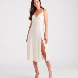Chic Flowy Chiffon Midi Dress
