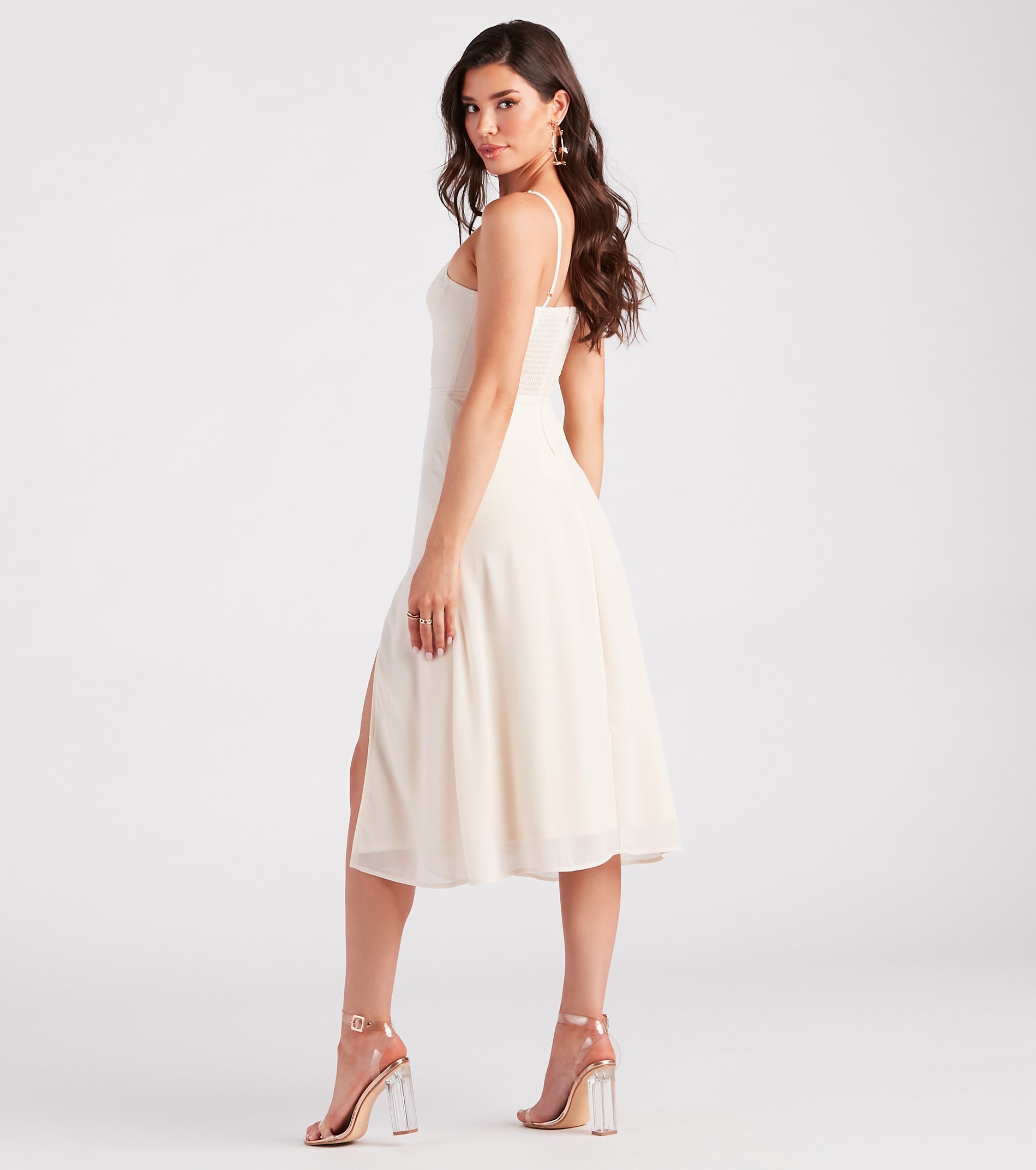 Chic Flowy Chiffon Midi Dress - Image 2