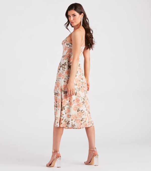 Lovely Seeing You Floral Chiffon Midi Dress - Image 2