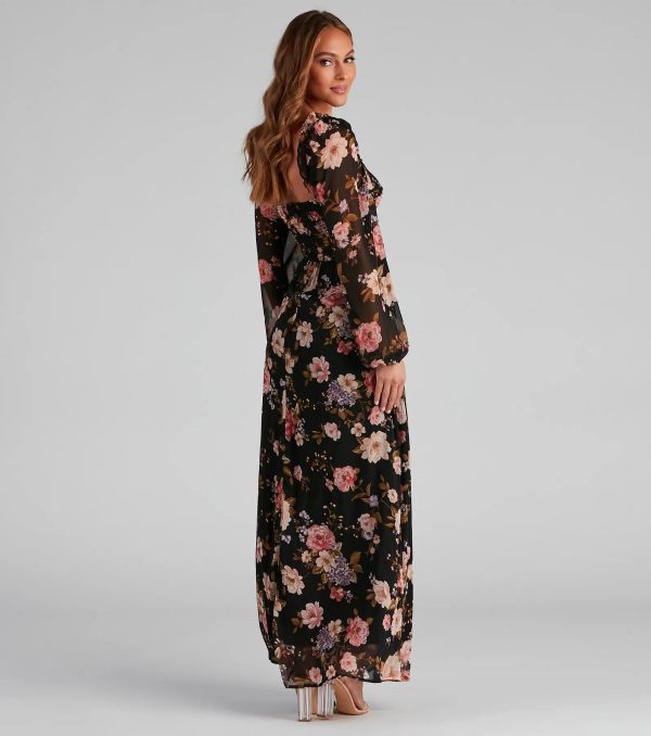 Swept Away Floral Chiffon Maxi Dress - Image 2