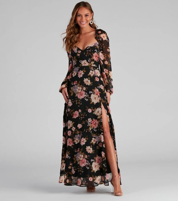 Swept Away Floral Chiffon Maxi Dress - Image 3