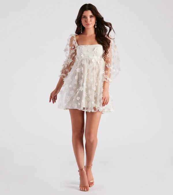 Sunshine Daisy Flower Mesh Skater Dress - Image 3