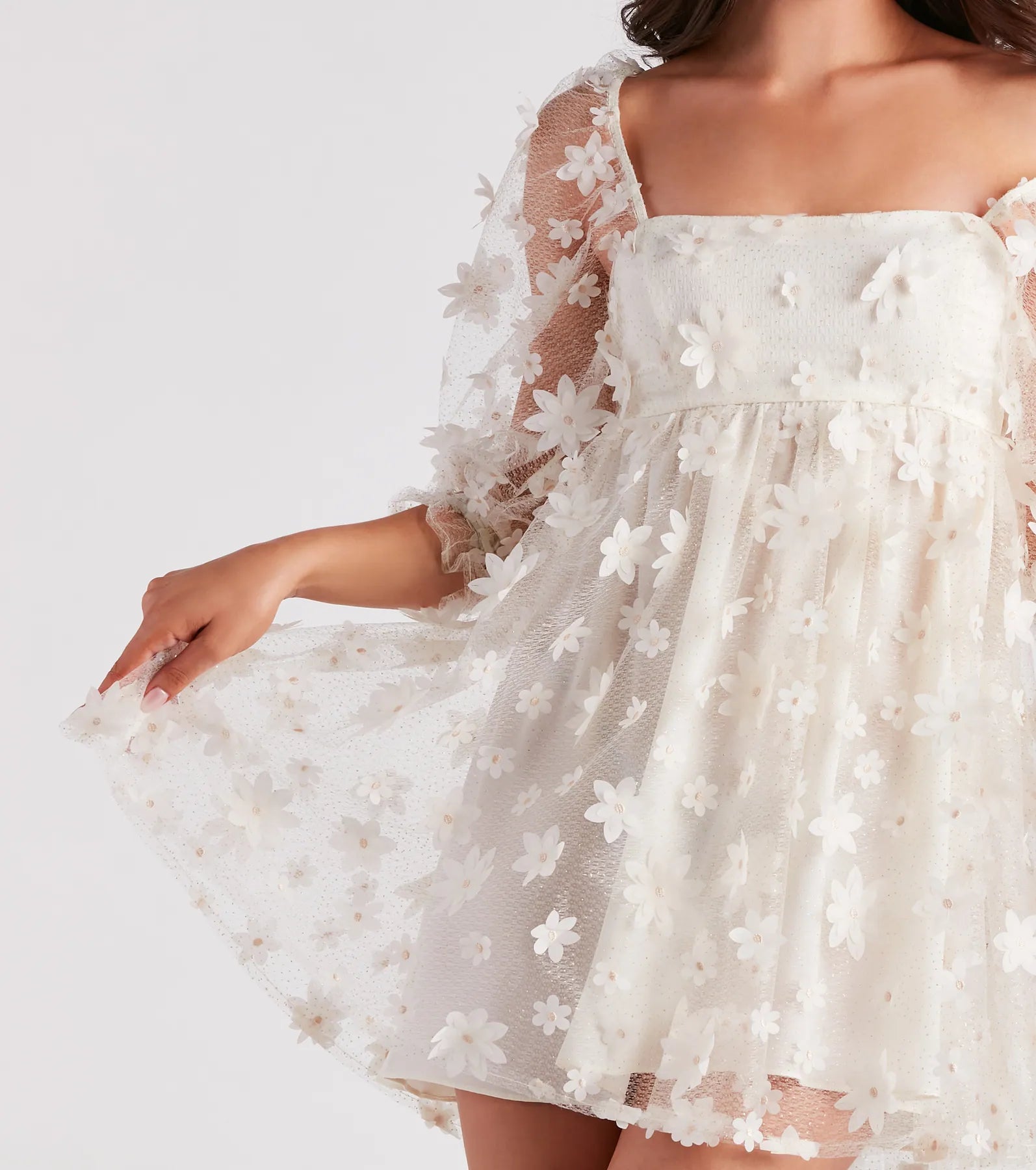 Sunshine Daisy Flower Mesh Skater Dress - Image 4