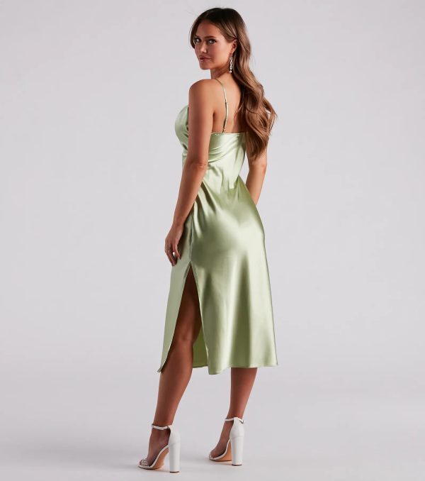 Silky Sleek Satin Slip Midi Dress - Image 2
