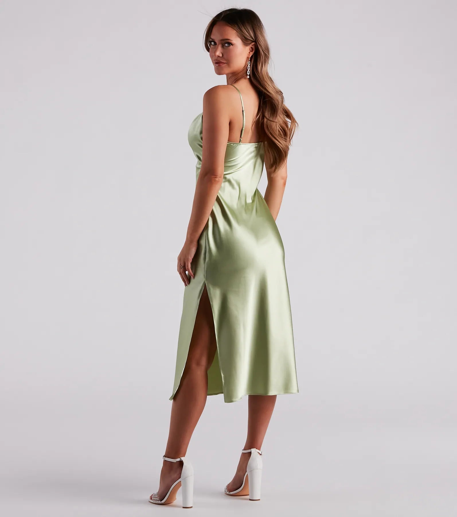 Silky Sleek Satin Slip Midi Dress - Image 2