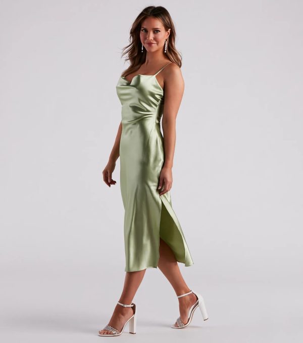 Silky Sleek Satin Slip Midi Dress - Image 3