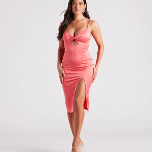 Feeling Pretty Silky Knit Midi Dress