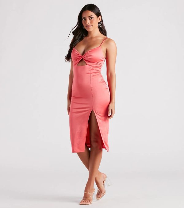 Feeling Pretty Silky Knit Midi Dress - Image 3