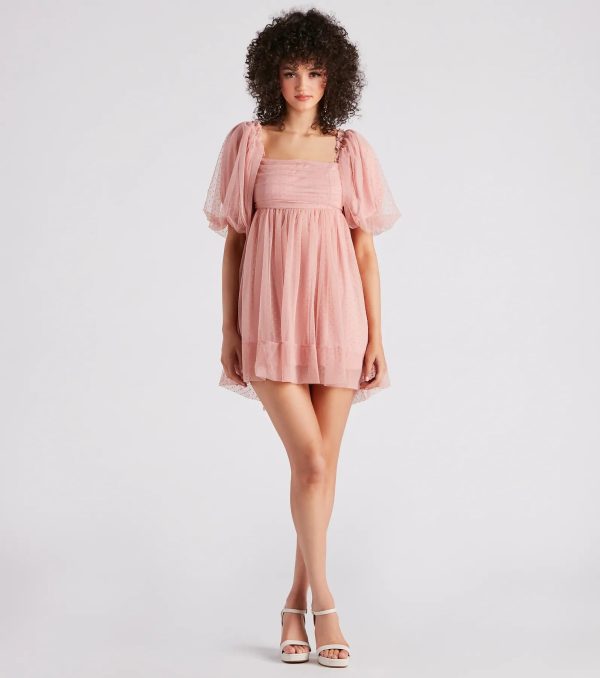 Whimsical Muse Chiffon Swiss Dot Skater Dress - Image 3