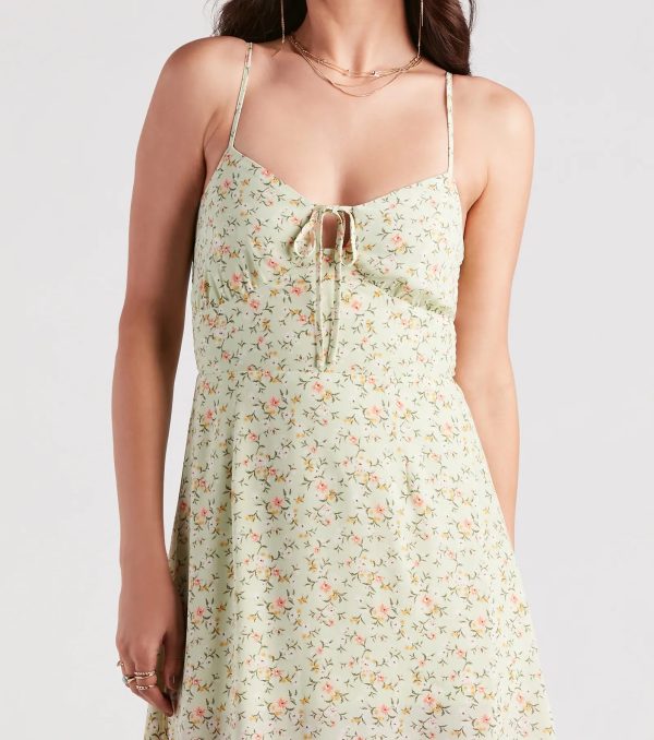 Strolling The Garden Floral Chiffon Midi Dress - Image 4