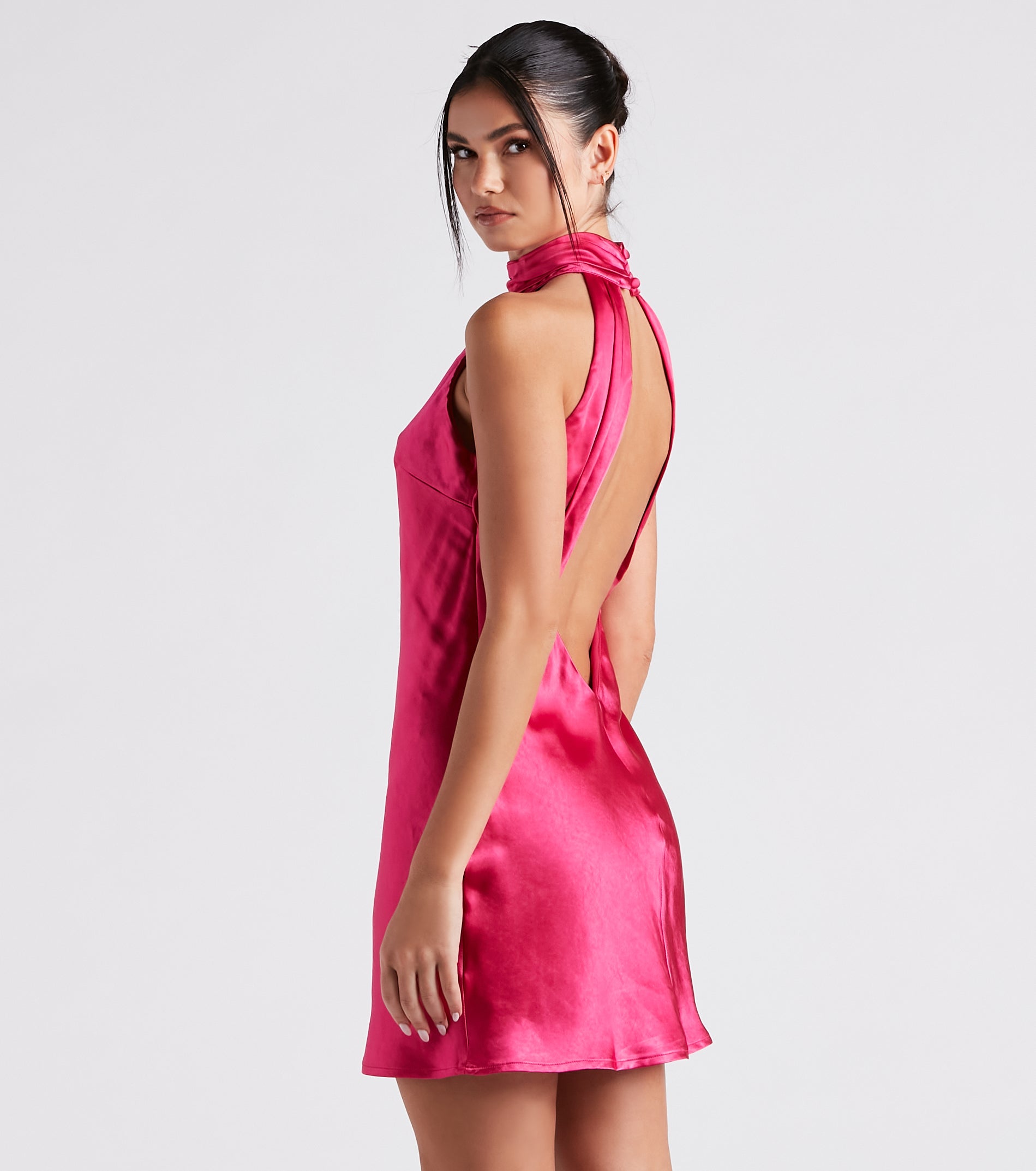 Irresistible Charm Satin A-Line Dress - Image 2